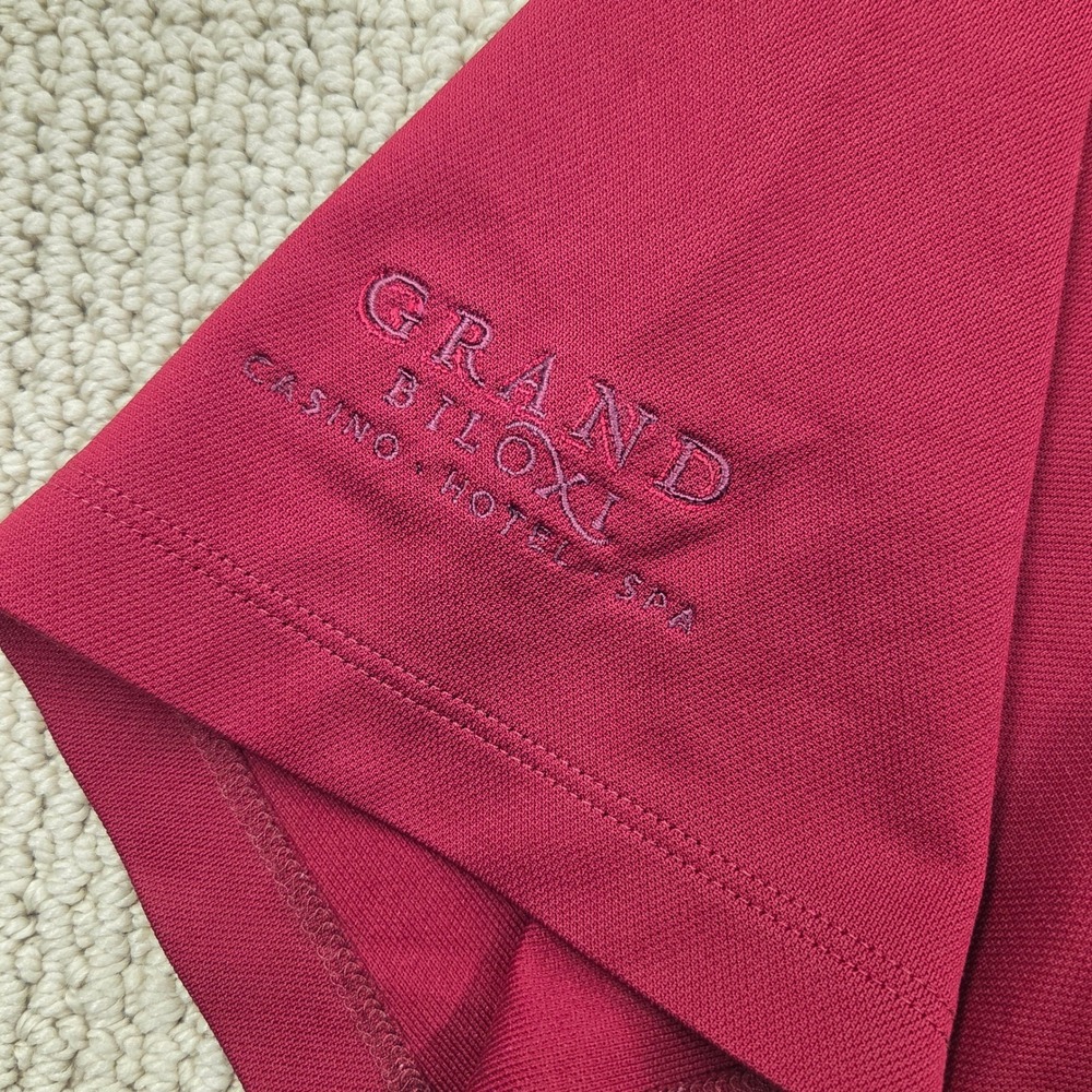 Nike Golf Polo Shirt Grand Bear Grand Biloxi Casino Maroon Mens Medium - Picture 8 of 11